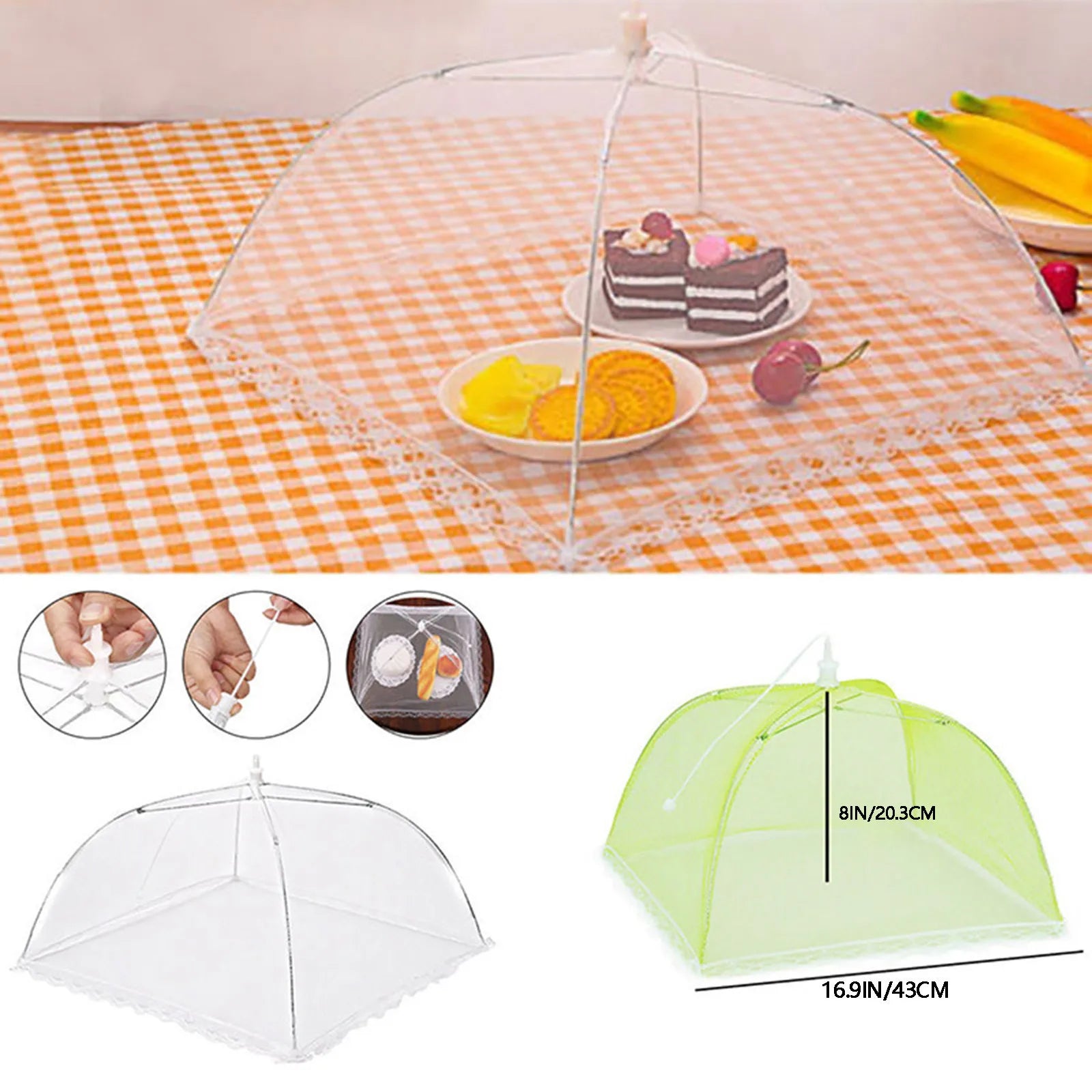 Foldable Mesh Food Cover – Reusable Pop-Up Tent, Set of 3
