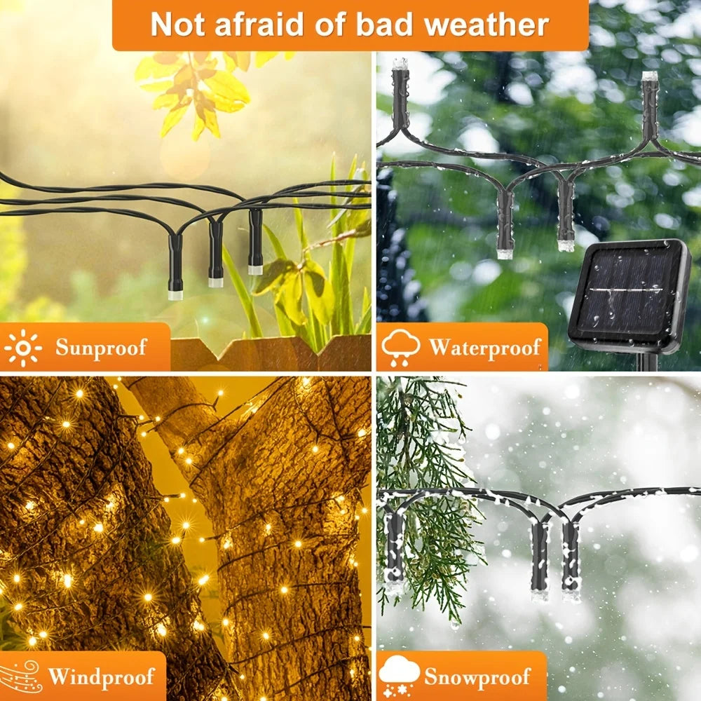 Waterproof Outdoor Solar LED String Lights (23-99ft)