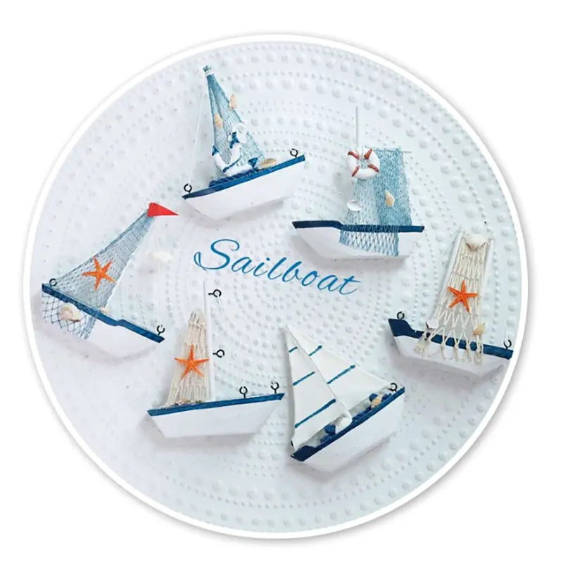 Wooden Blue Sailing Boat – Nautical Home Décor Ornament