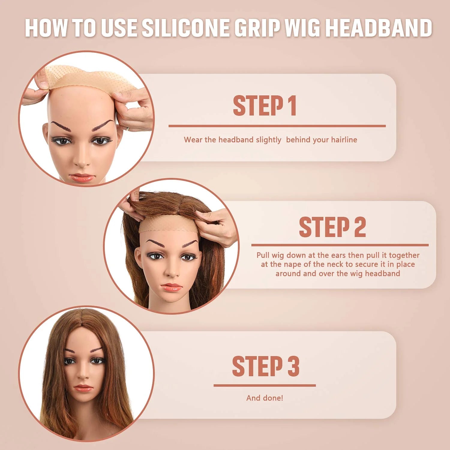 Lace Front Wig Grip Band – Non-Slip Velvet, Adjustable & Sweat-Proof
