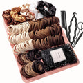 Hair Scrunchies, Hairbands & Hair Ties Set – Assorted Colours & Styles