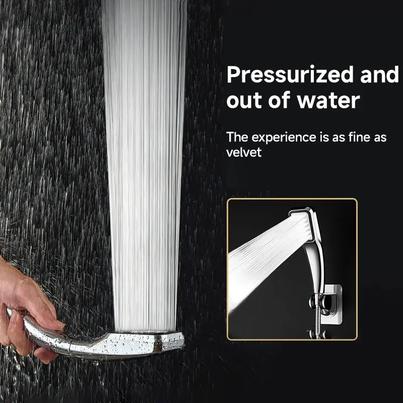300-Hole Pressurized Square Handheld Shower Head