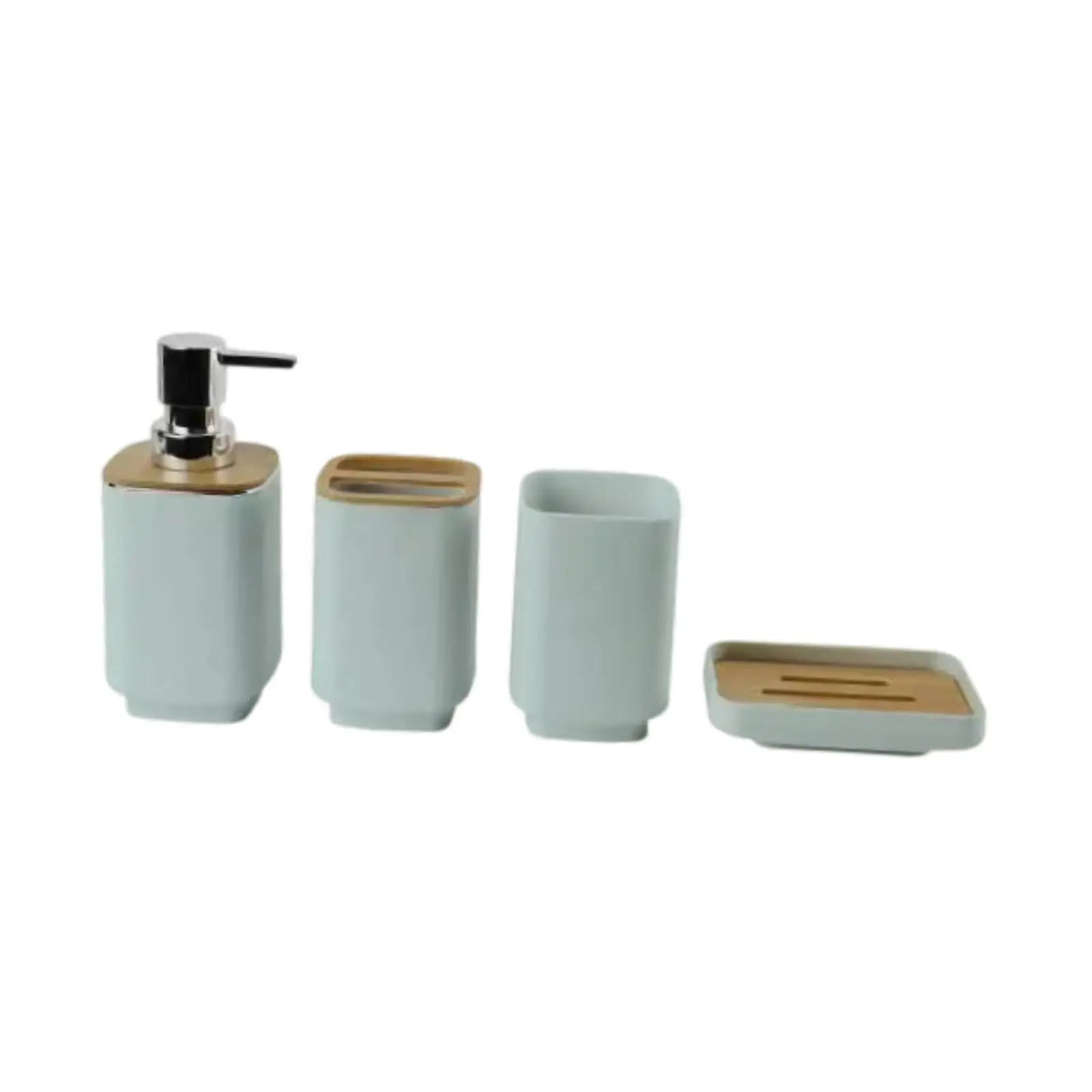 4-Piece Bathroom Accessories Set – Soap Dispenser, Toothbrush Holder & More