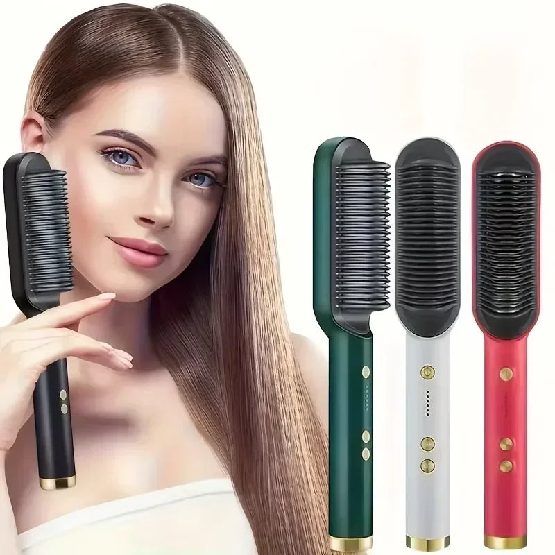 Quick-Heat Hair Straightening & Curling Comb