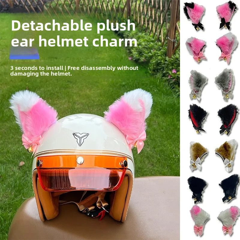 Cat Ears Helmet Decoration - Motorcycle & Ski Helmet Accessory for Men & Women