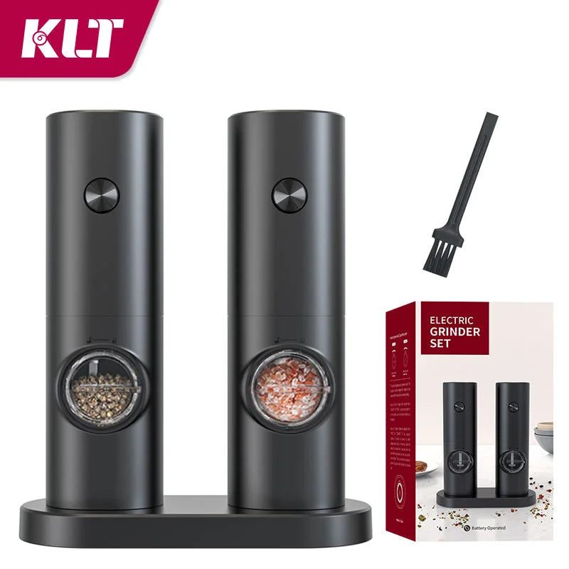 Automatic Salt & Pepper Grinder Set – LED Light, Adjustable Mill
