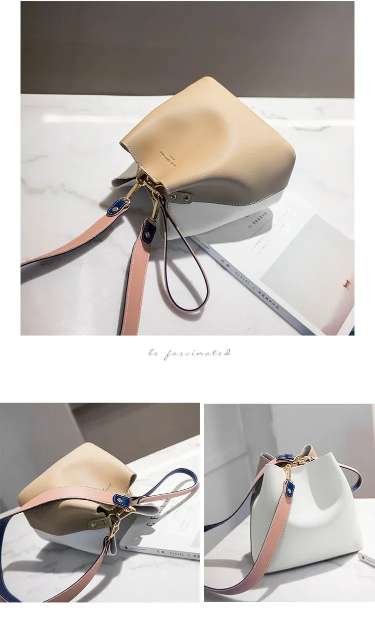 Fashionable PU Leather Bucket Bag