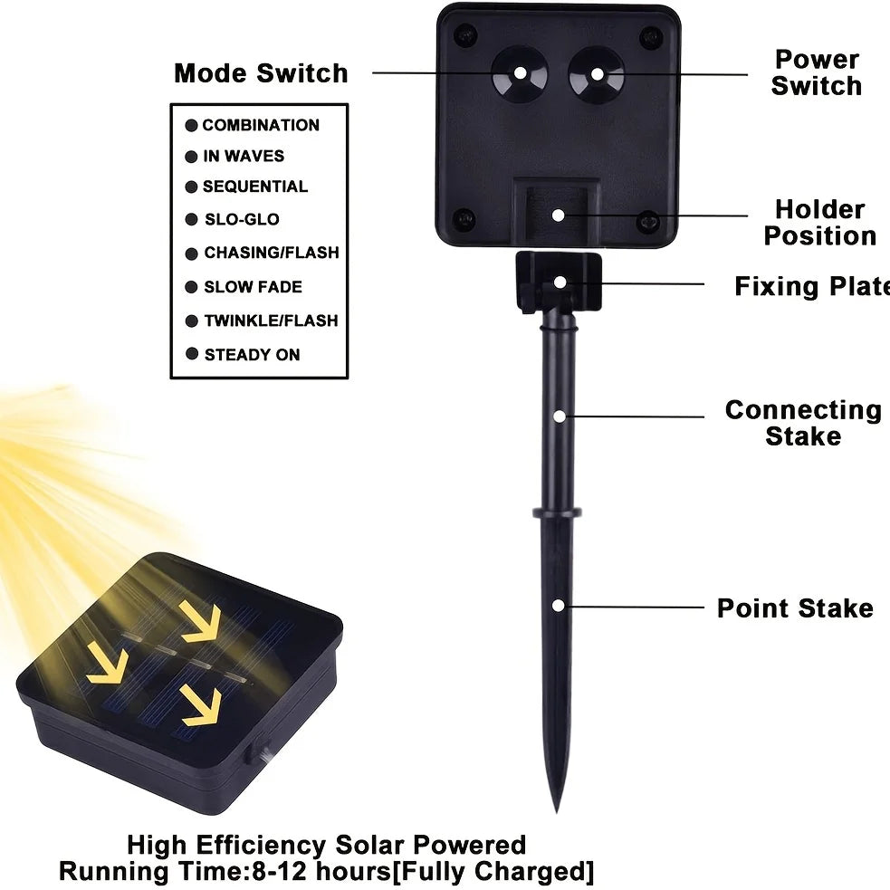 Waterproof Outdoor Solar LED String Lights (23-99ft)