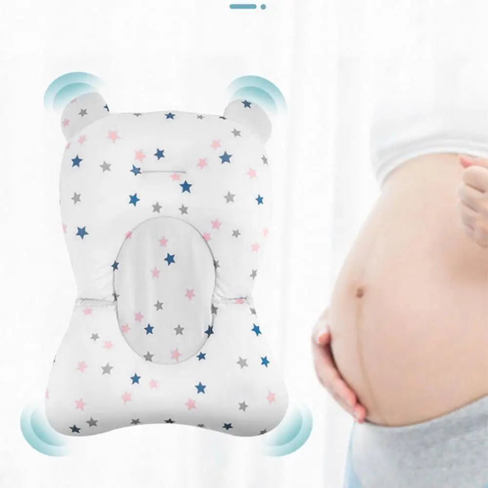 Newborn Bath Cushion - Adjustable, Foldable with Buckles & 3 Safety Clips