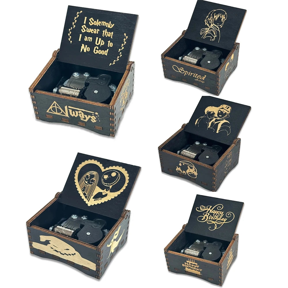 Wooden Wind-Up Music Box – Classic Melody Keepsake Gift