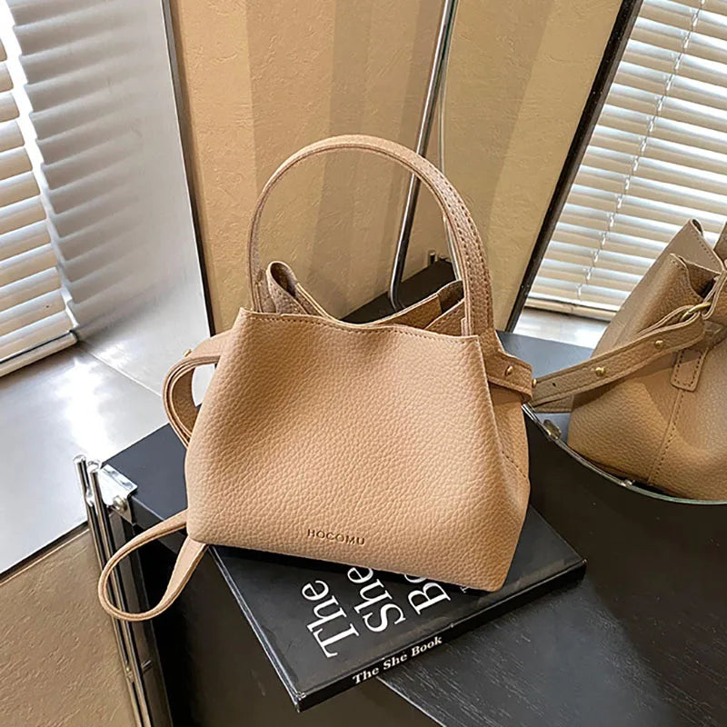 Women's PU Leather Bucket Bag – Shoulder & Crossbody