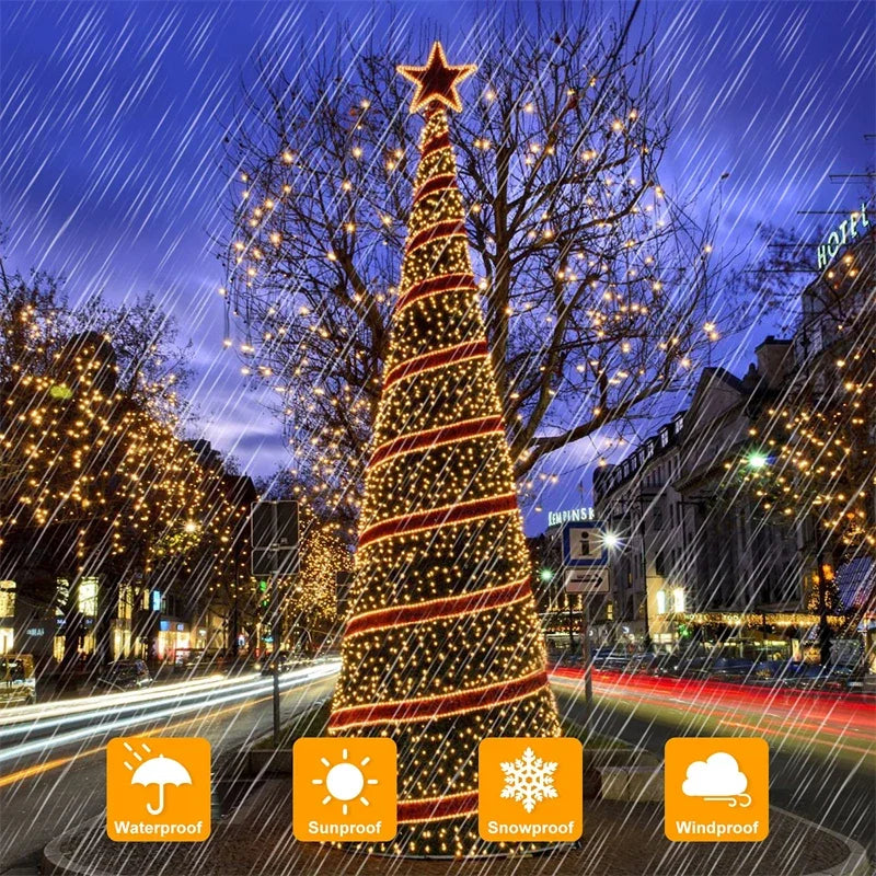 Waterproof Outdoor Solar LED Fairy String Lights (7M–32M)