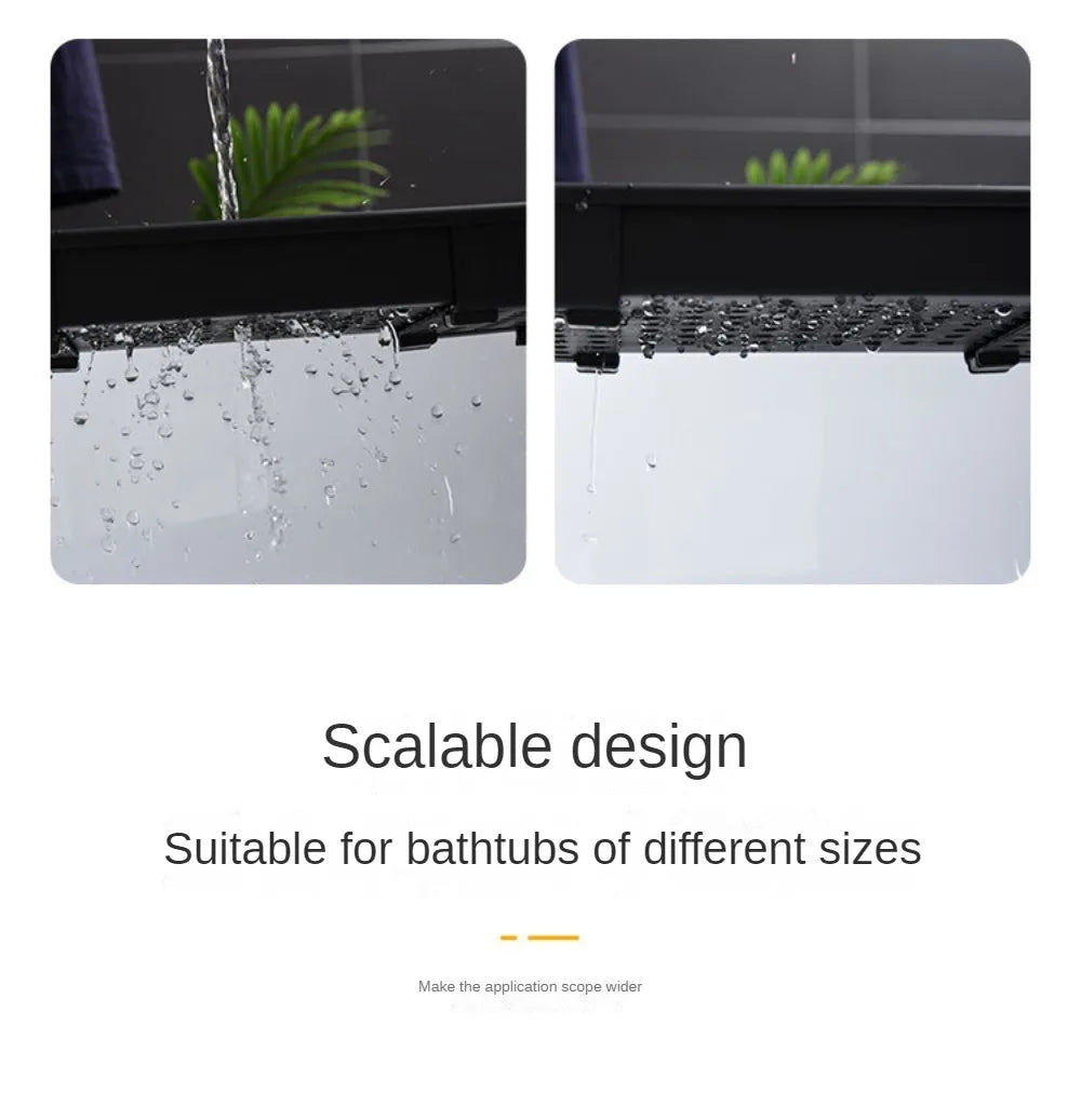 Adjustable Bathtub Rack - Telescopic Plastic Drainage Shelf