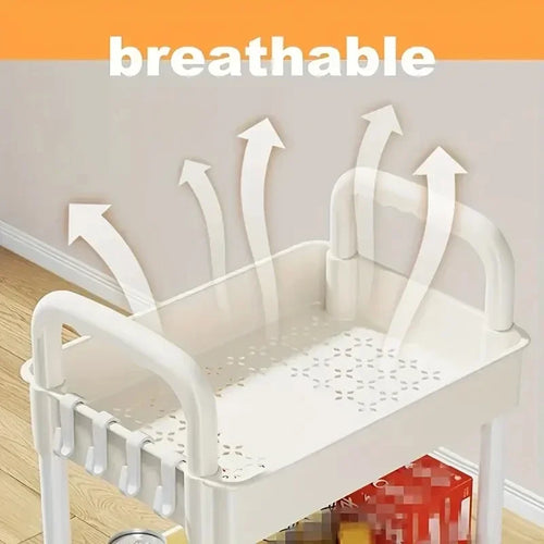 2-Layer Detachable Plastic Stationery Trolley
