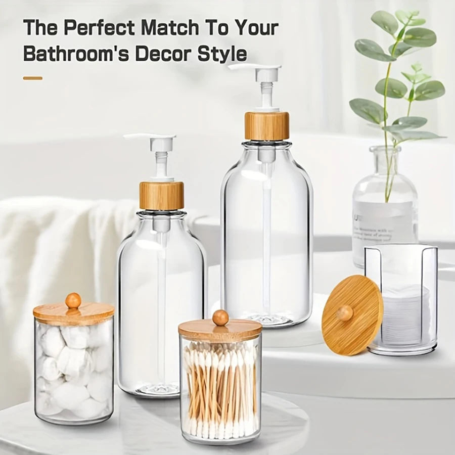 Bathroom Accessories Set - Soap Dispenser, Toothbrush & Storage (4/5 Pcs)