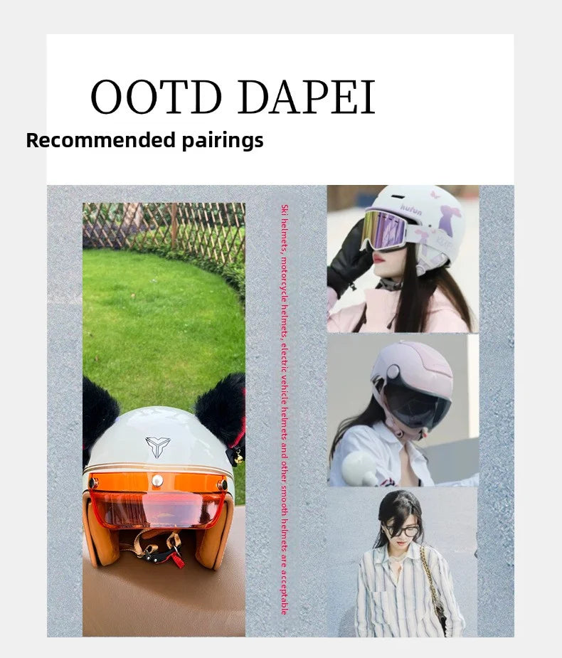 Cat Ears Helmet Decoration - Motorcycle & Ski Helmet Accessory for Men & Women