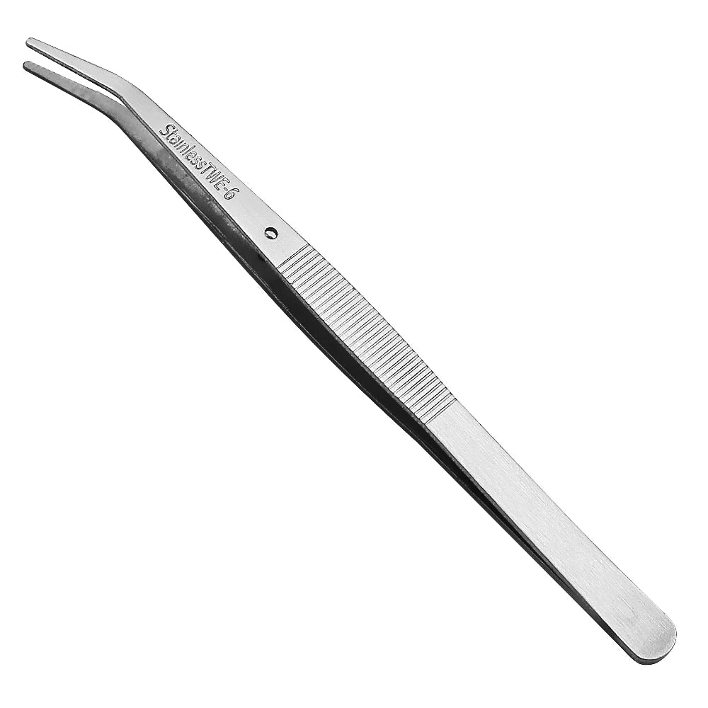 Stainless Steel Tweezers – Curved Serrated Tip