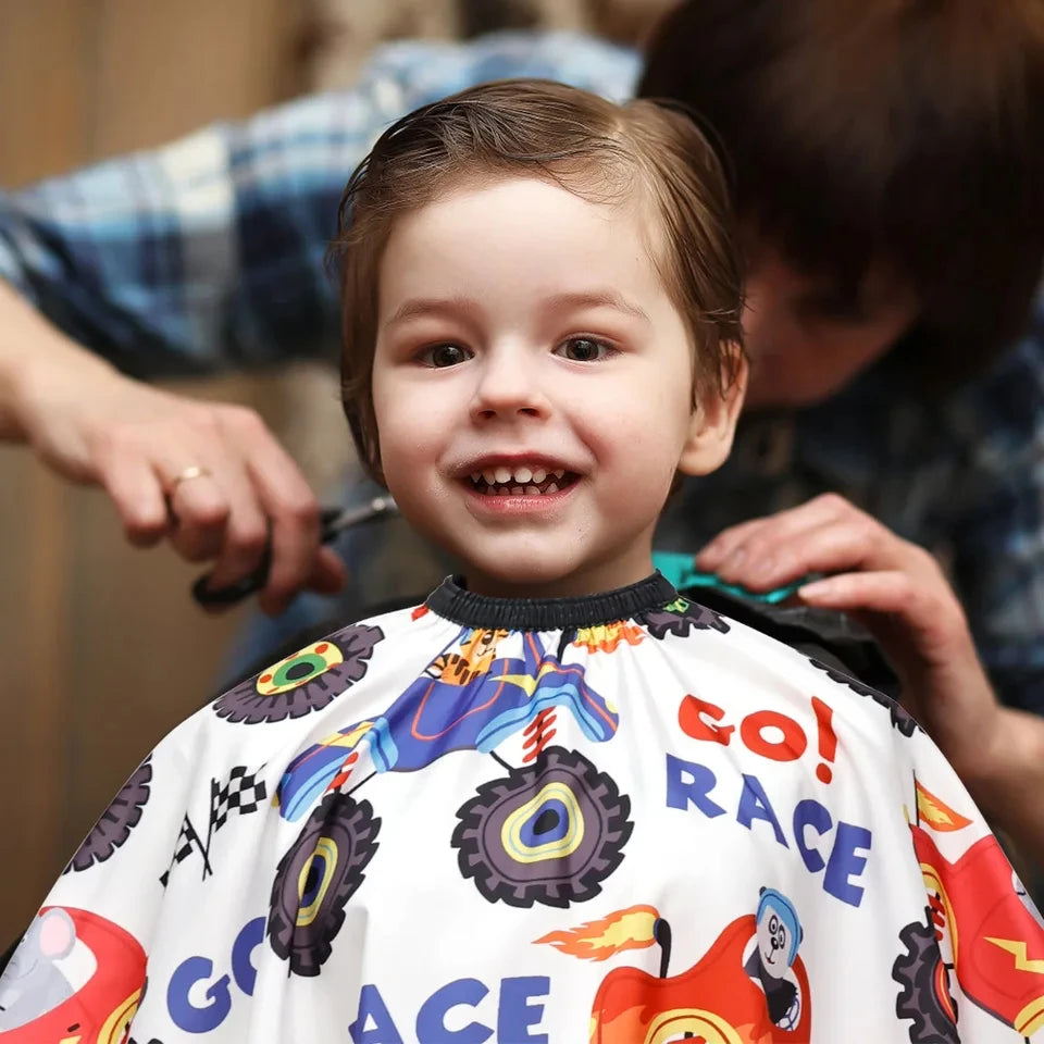 Kids Waterproof Cartoon Haircut Cape