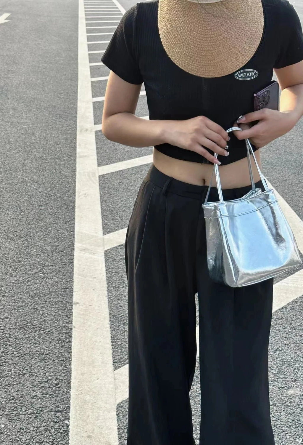 Women's Small Silver Bucket Bag