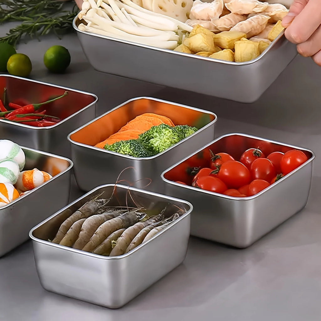 Stainless Steel Food Container Set with Lids – Set of 6
