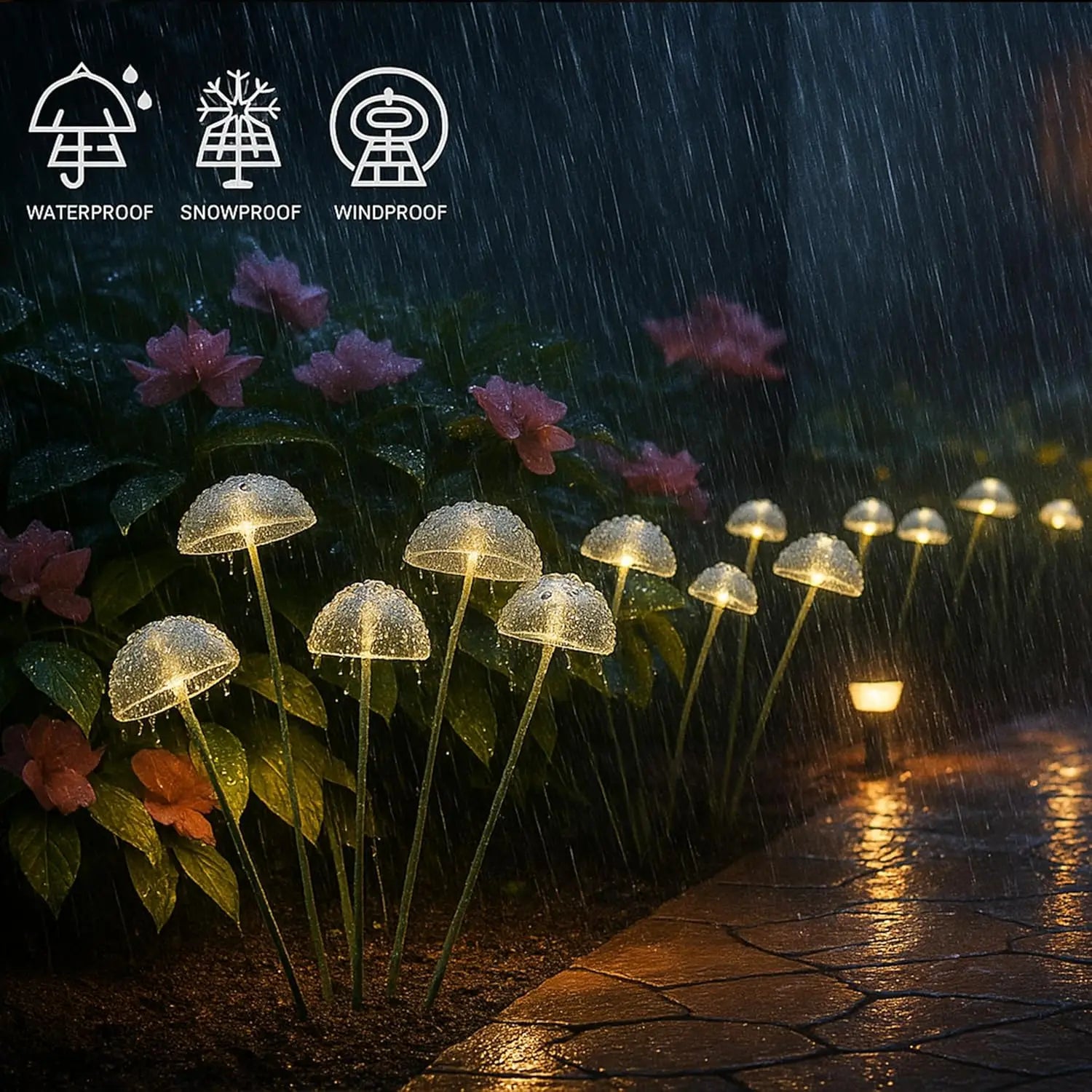 Waterproof Dual Mode LED Solar Mushroom Garden Lights