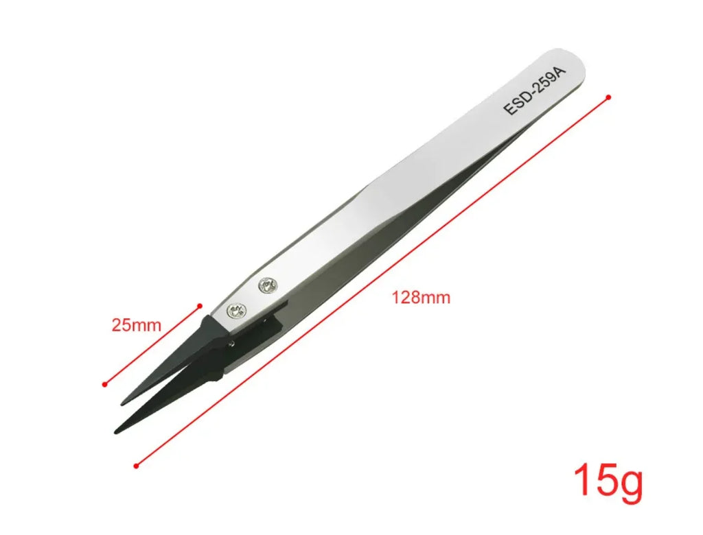 ESD Anti-Static Precision Tweezers – Heavy-Duty Metal