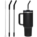 Replacement Stainless Steel Straw with Silicone Tip for Stanley Cup - 2Pcs 40oz/30oz Tumbler 1Pcs Straw Brush