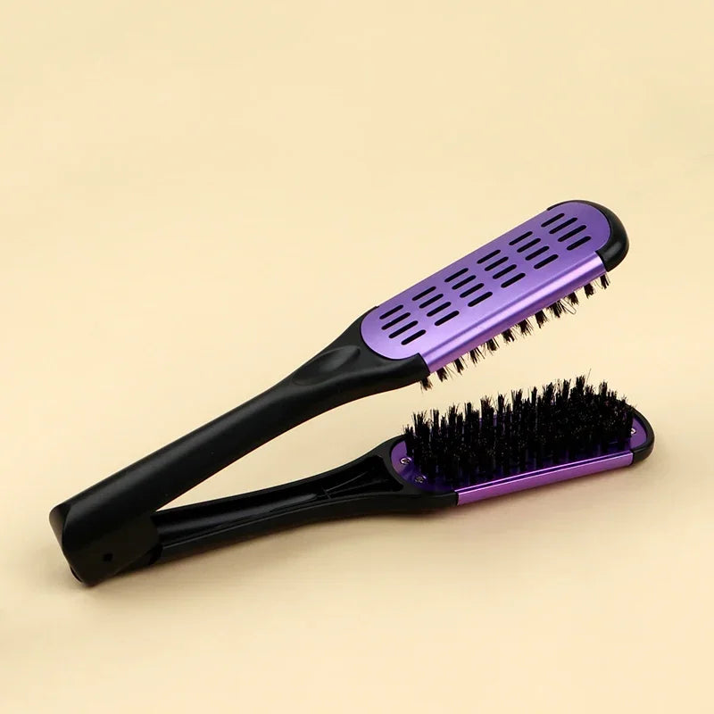 Pro Double Brush Nylon Hair Straightener