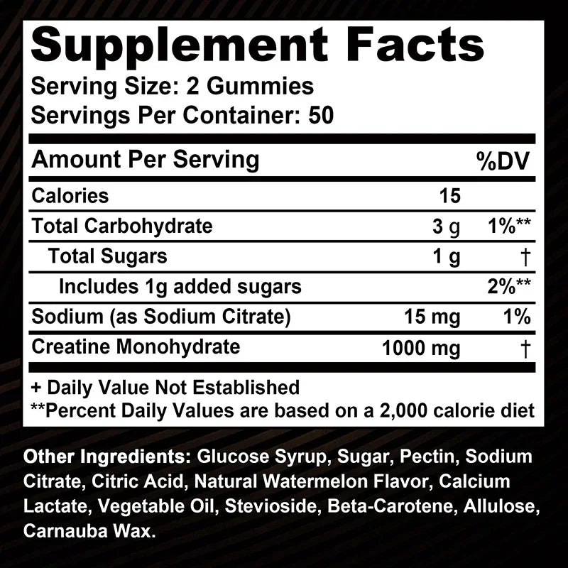 Creatine Monohydrate Gummies - Energy & Muscle Building