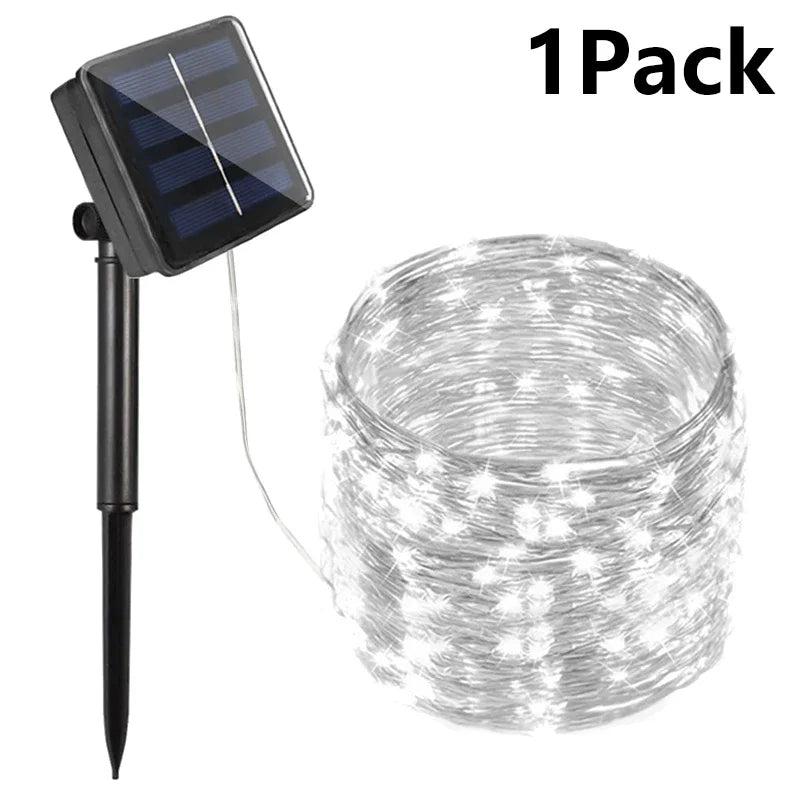 Waterproof Outdoor Solar LED Fairy String Lights (7M–32M)