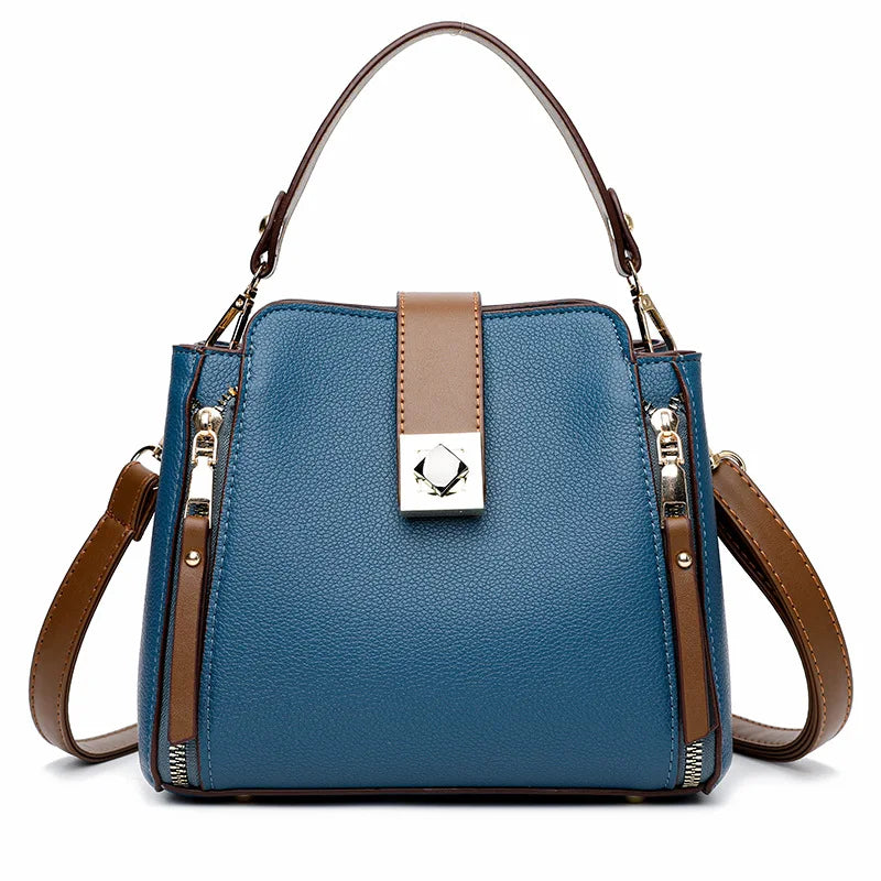 Small PU Leather Bucket Shoulder Bag