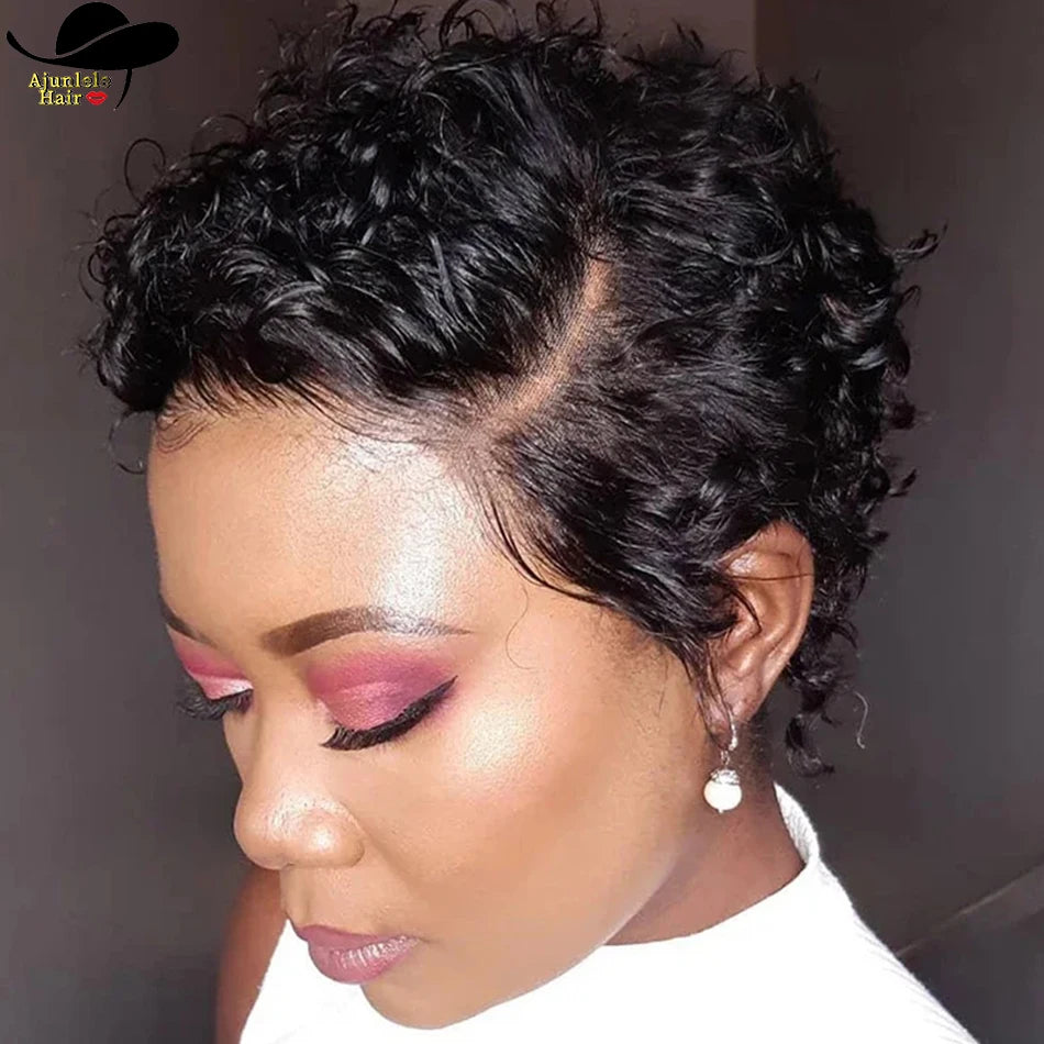 Peruvian Curly Pixie Bob Lace Front Wig – Short Natural Style