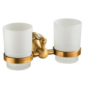 Antique Brass Aluminium Bathroom Accessories Set - Wall Mounted