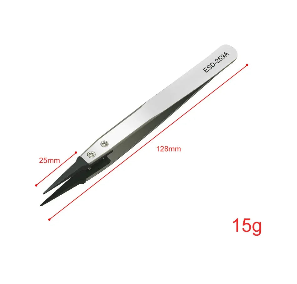 ESD Anti-Static Precision Tweezers – Heavy-Duty Metal