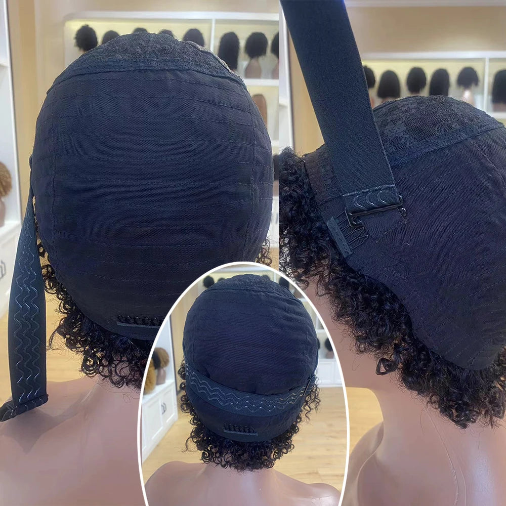 Glueless Curly Pixie Cut Human Hair Wig