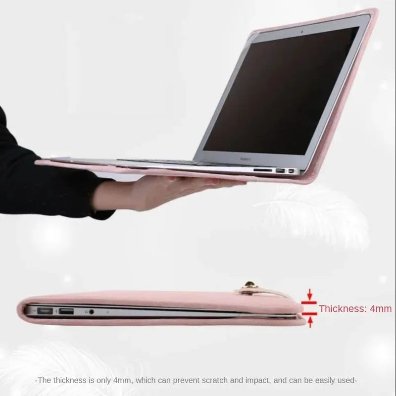 Pink Laptop Sleeve with Handle for MacBook, Lenovo, Xiaomi, Huawei