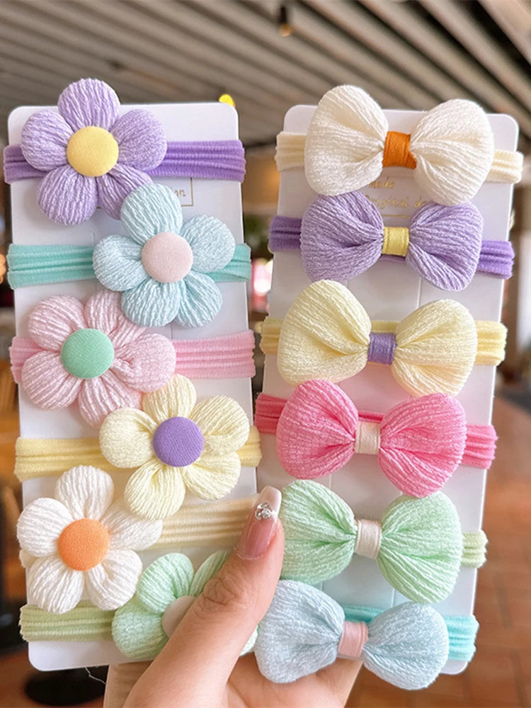 Girls Floral Elastic Hair Bands Set