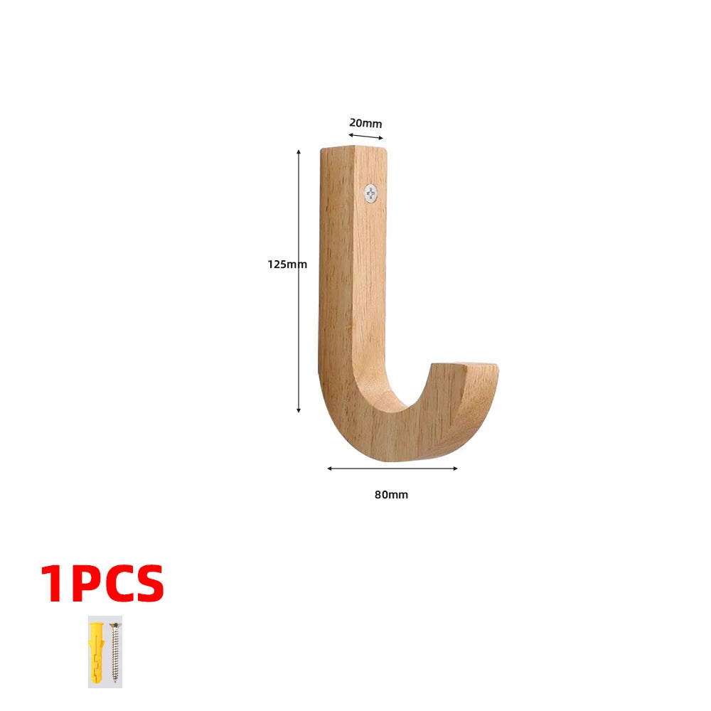Wooden Coat Hooks - Wall Mounted - Heavy Duty Double Hooks