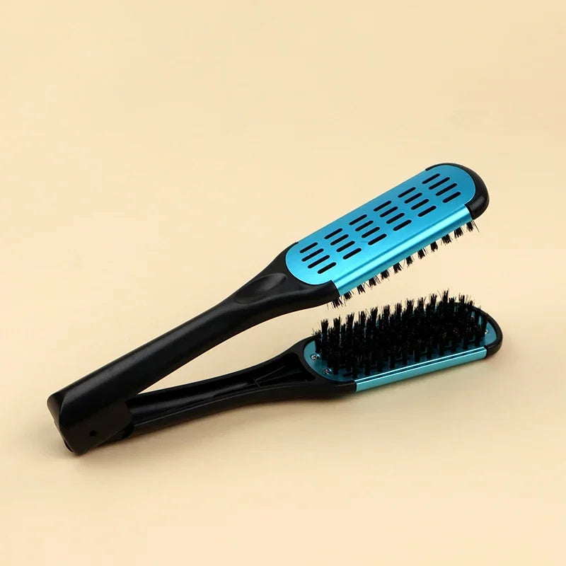 Pro Double Brush Nylon Hair Straightener