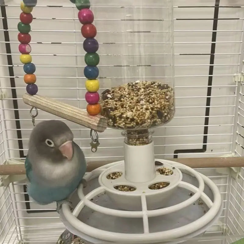 Automatic Hanging Bird Feeder with Anti-Scatter Dispenser