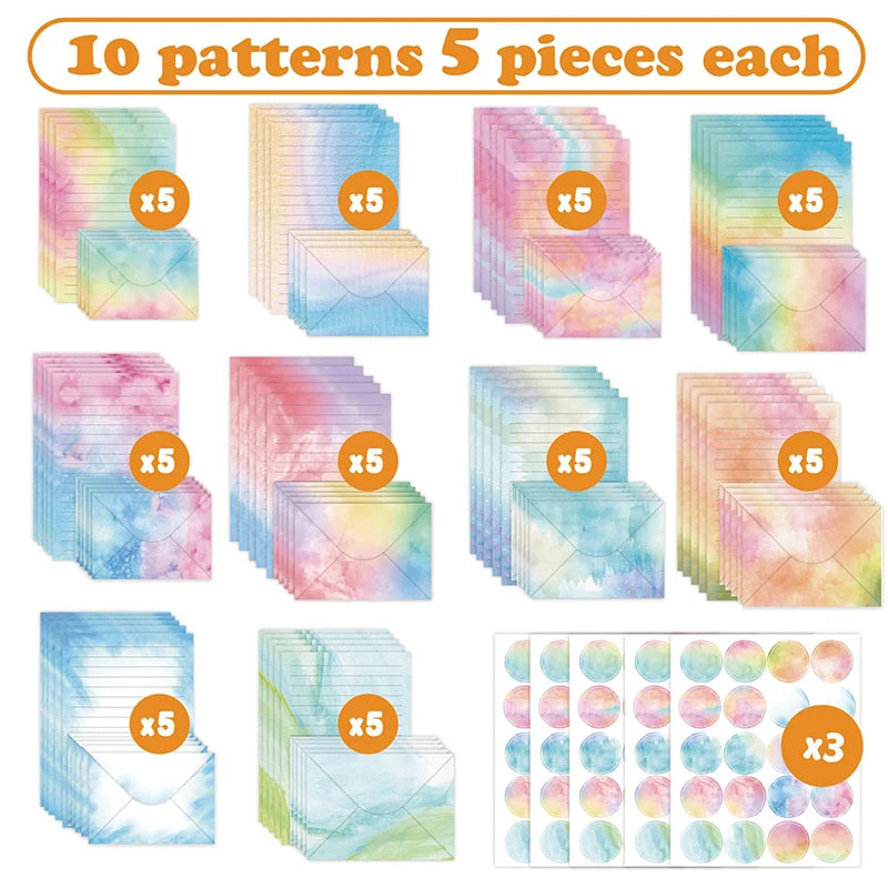 160-Piece All-in-One Writing Kit - Papers, Envelopes & Dot Stickers