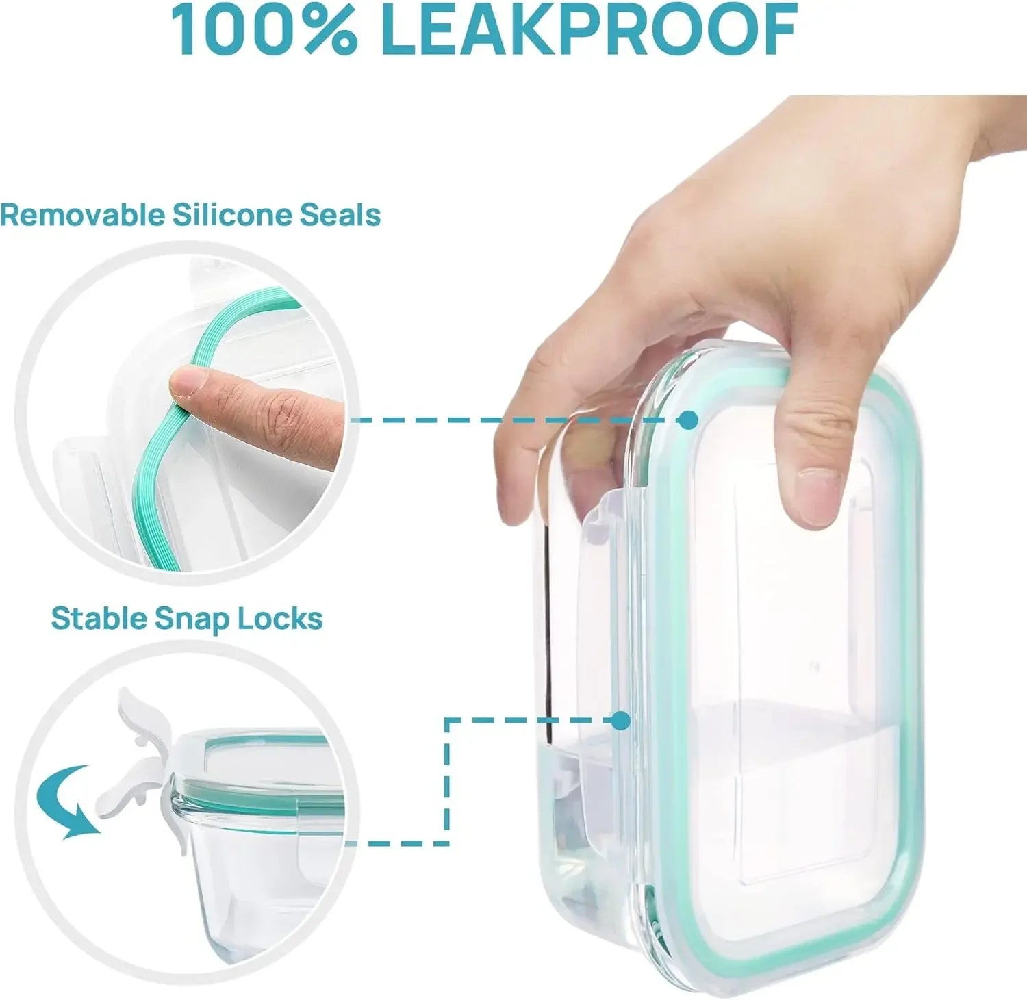 Glass Bento Lunch Box Food Containers – Leakproof & Microwave Safe