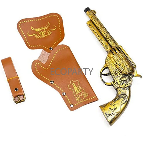 6-Piece Cowboy Costume Accessories Set - Hat, Bandanna, Toy Guns & Belt Holsters
