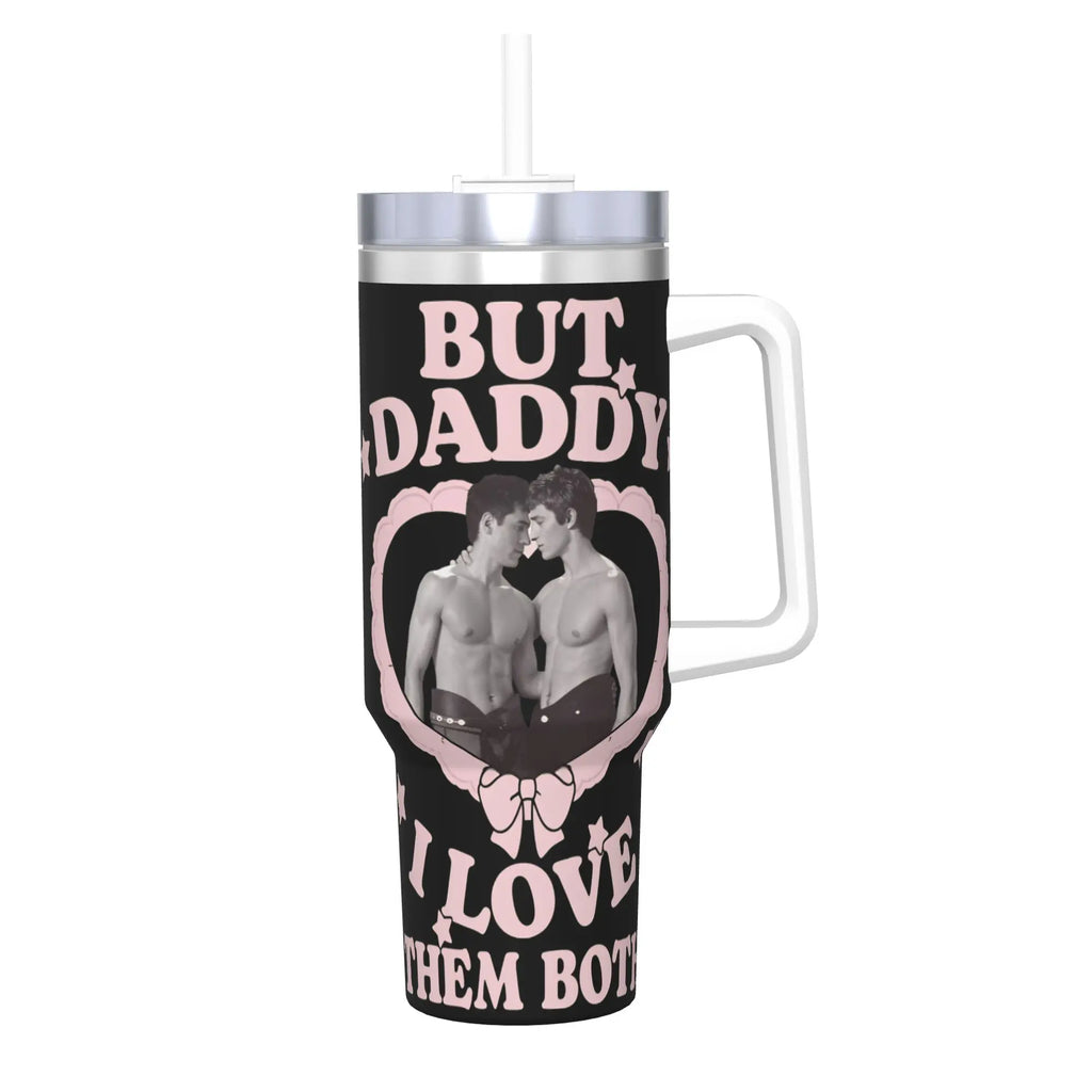 Large Portable Stainless Steel Thermal Tumbler with Straw