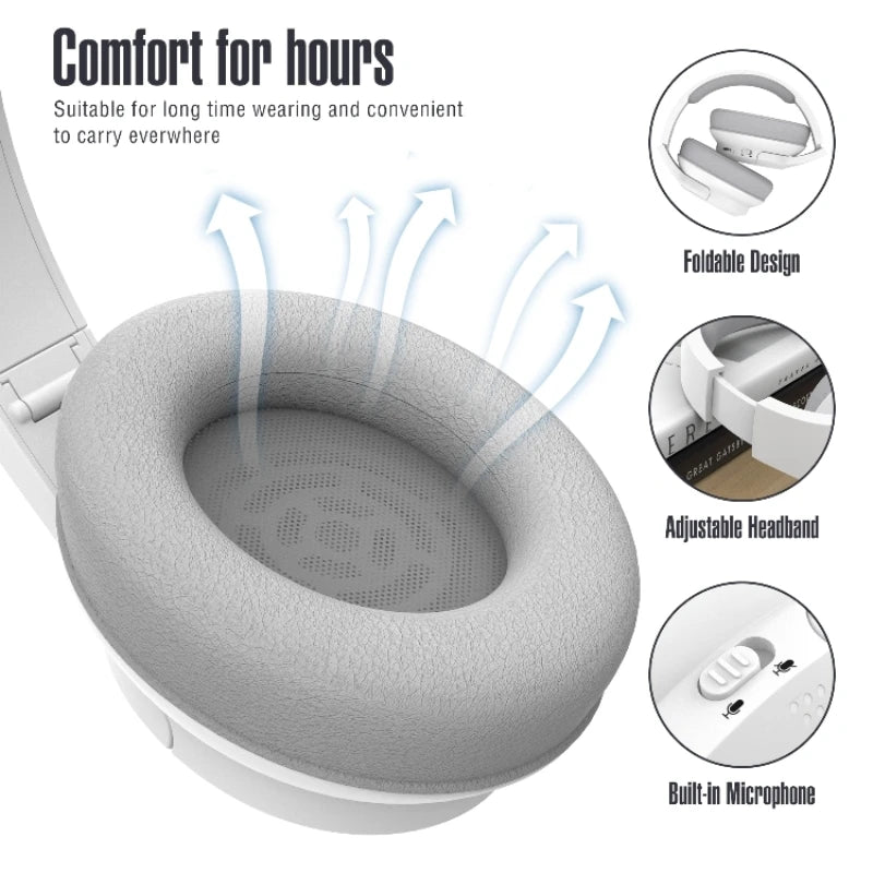 Wireless Bluetooth 5.3 Over-Ear Headphones with Hi-Res Audio