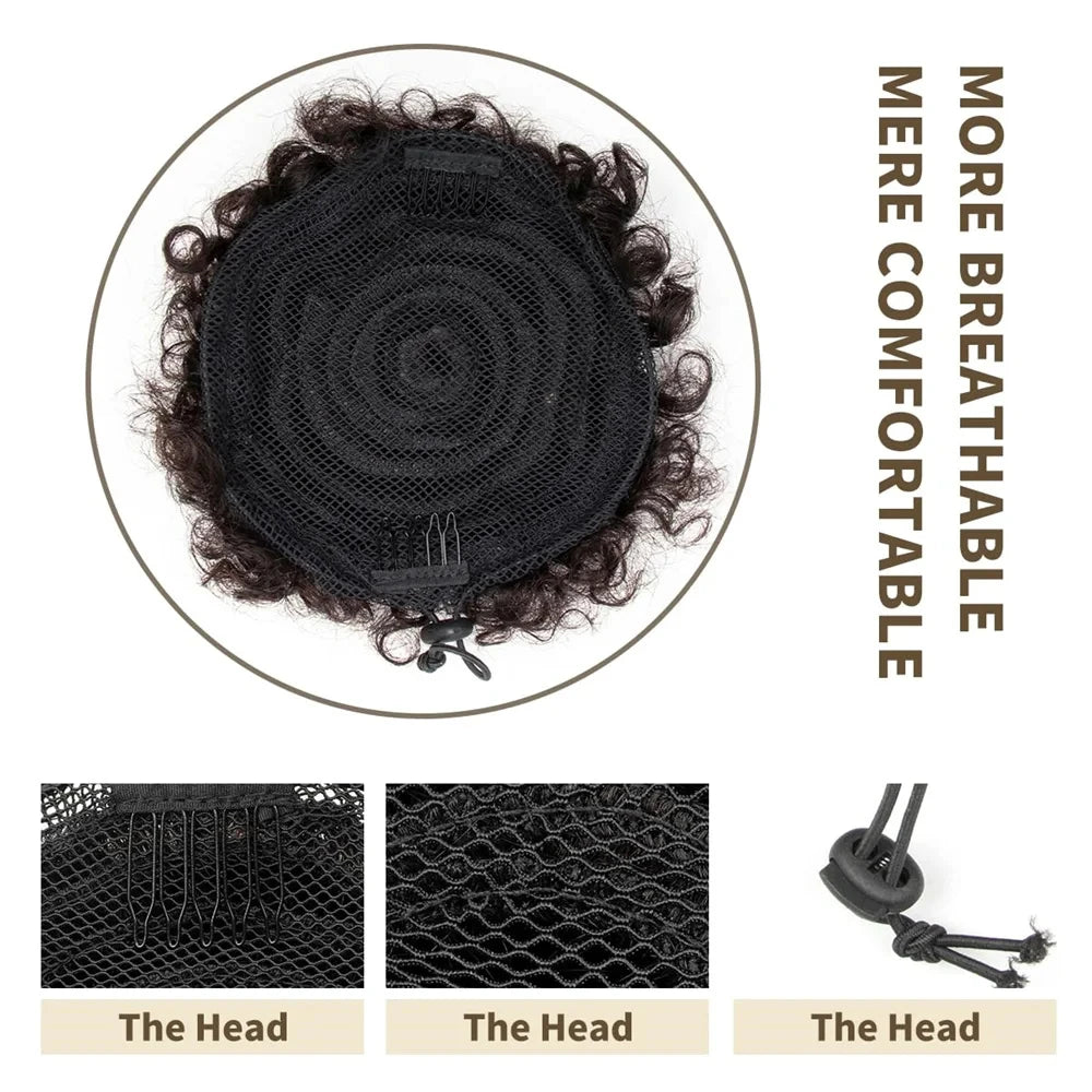 Curly Remy Afro Puff Drawstring Ponytail Extension – Natural Hair
