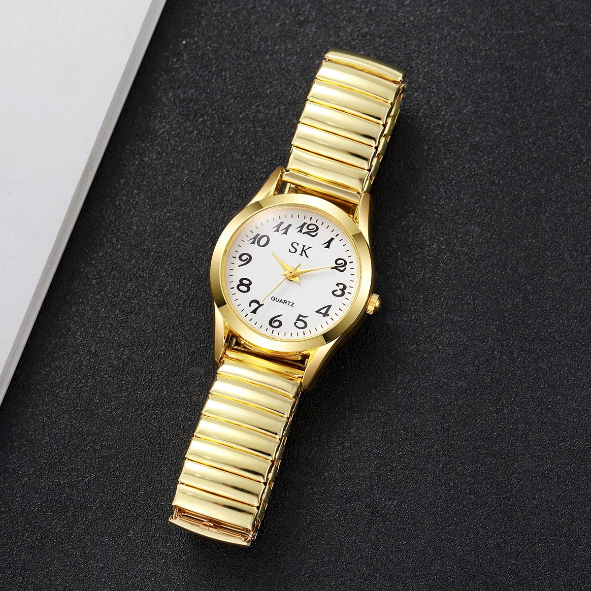 Digital Watch with Steel Strip & Elastic Band