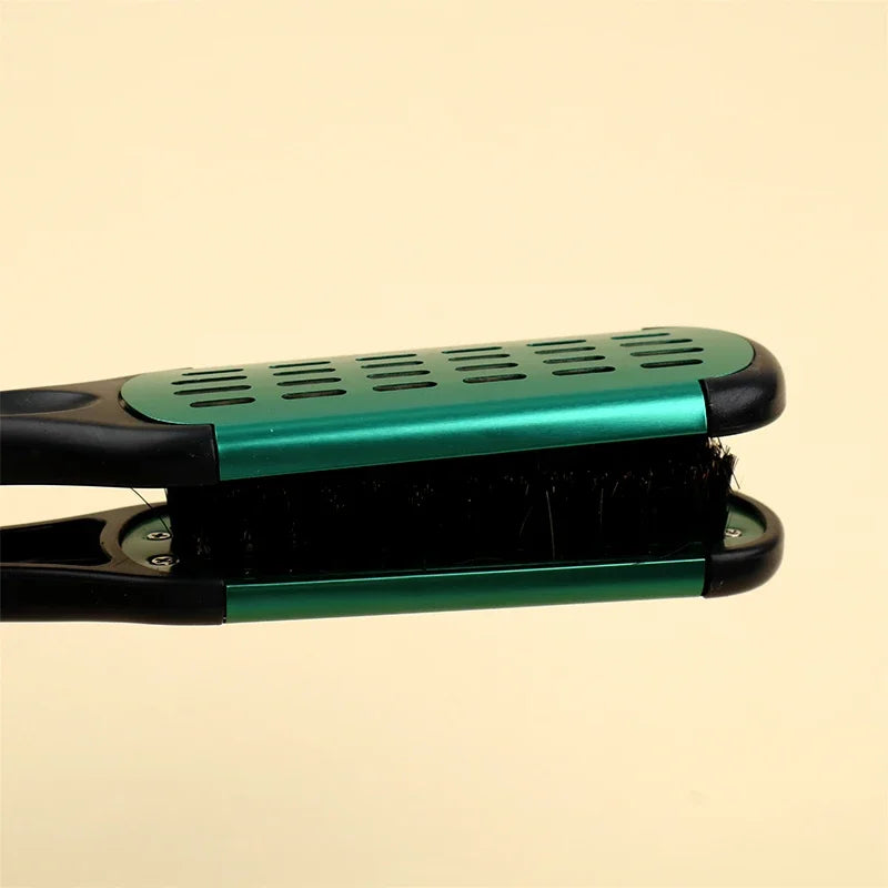 Pro Double Brush Nylon Hair Straightener