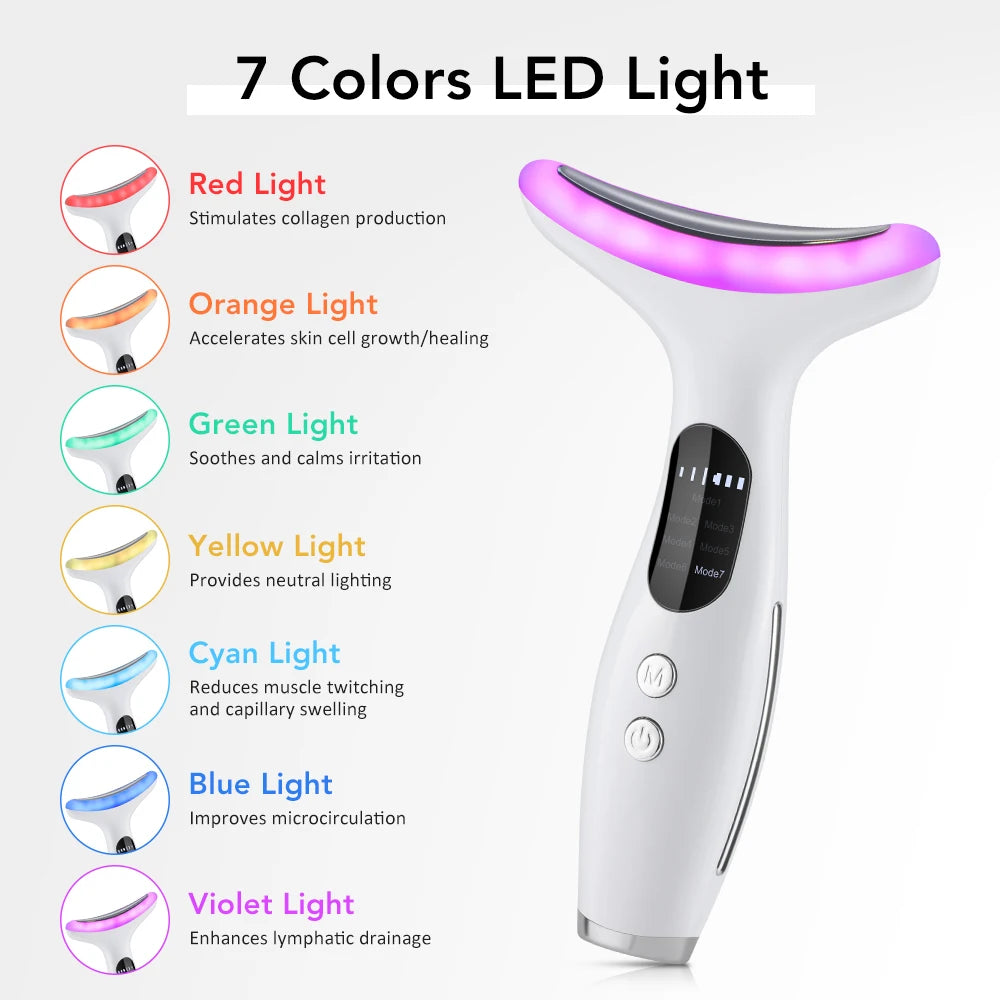Microcurrent Neck Beauty Device - 3 Massage Modes for Skin Tightening