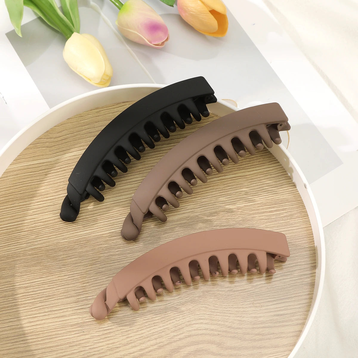Large Non-Slip Banana Claw Hair Clips – Strong Hold, Set of 5